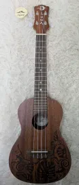 Luna Guitars Luna UKE MO MAH L Left Handed Lizard Mahogany Concert Acoustic Ukulele with Bag