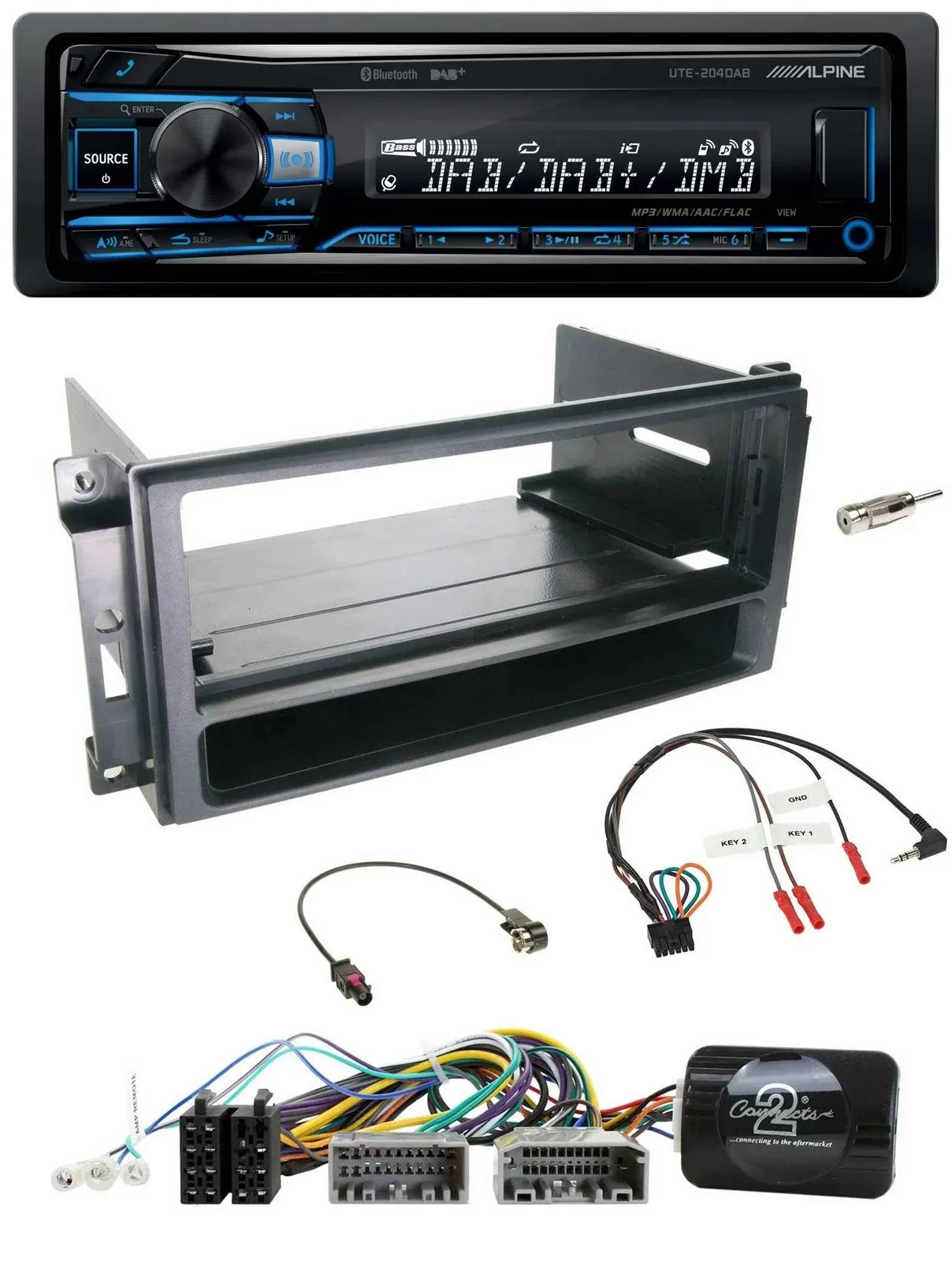 Alpine USB Bluetooth DAB Lenkrad Autoradio für Chrysler Dodge Jeep