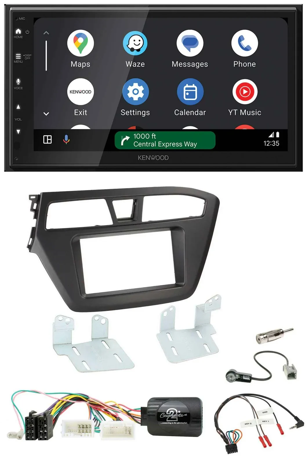 Kenwood DAB Bluetooth USB Lenkrad 2DIN Autoradio für Hyundai i20 ab 2015 ohne So