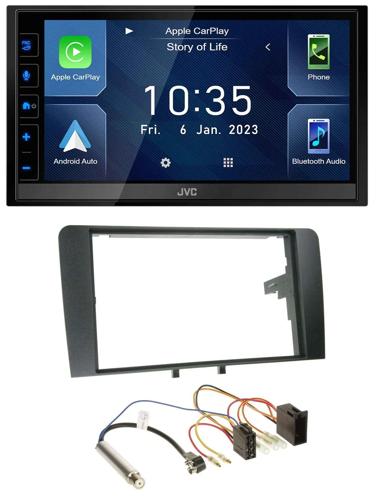 JVC DAB Bluetooth MP3 USB 2DIN Autoradio für Audi A3 8P 2003-2006 ISO