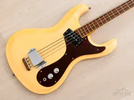 1965 Mosrite Ventures Model Vintage Short Scale Bass Guitar, Pearl White w/ Case
