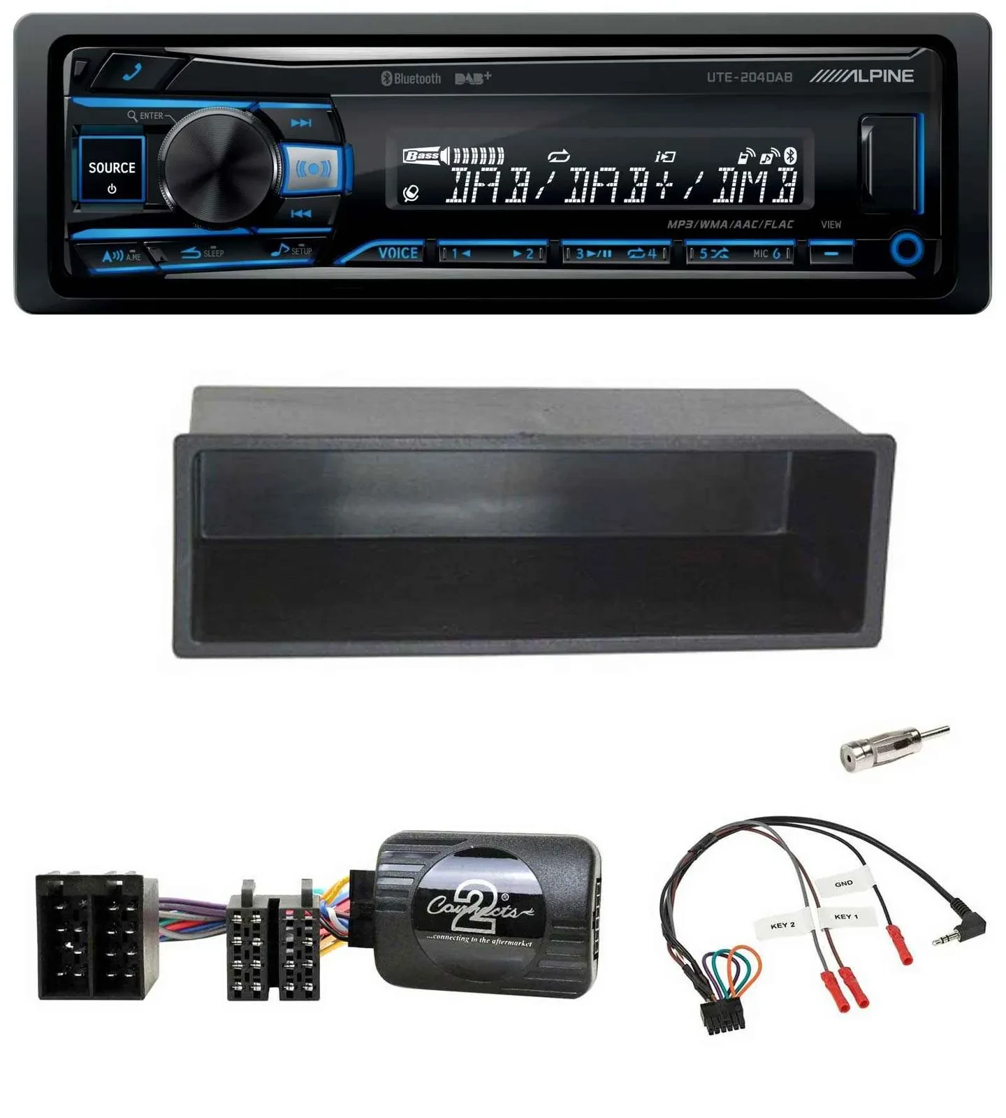 Alpine USB Bluetooth DAB Lenkrad Autoradio für Citroen C2 C3 Berlingo 02-06