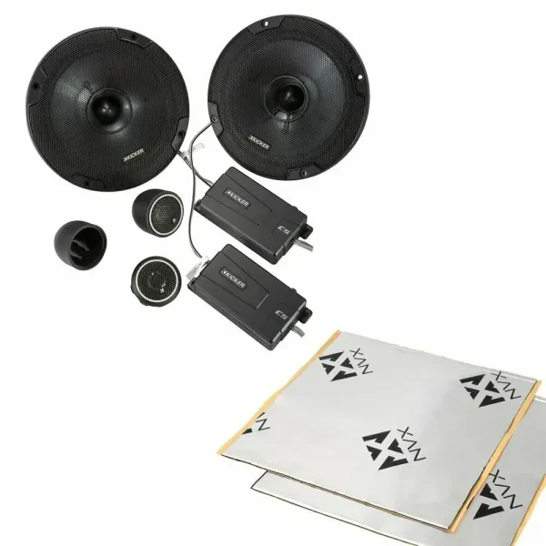 Kicker 46CSS674 300W 6.75" Car Component Speaker System + NVX Sound Deadening