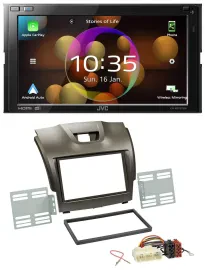 JVC DAB MP3 2DIN Bluetooth USB Autoradio für Isuzu D-Max ab 2012 grau