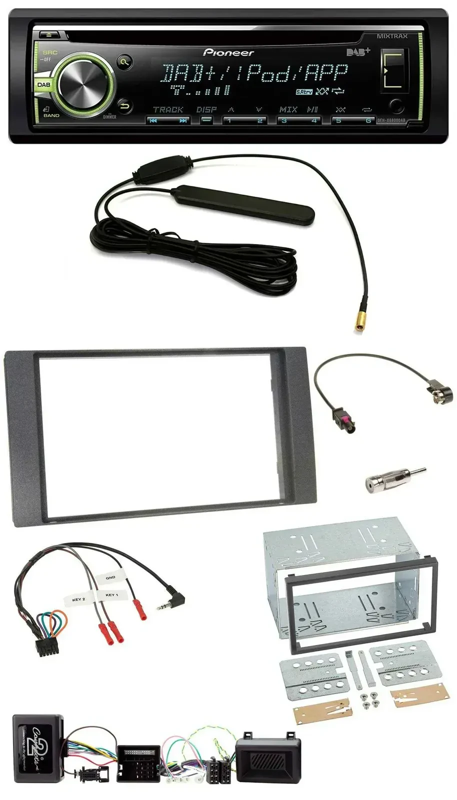 Автомагнитола Pioneer для Ford Kuga 2008–2012, CD, USB, DAB, антрацит, с поддержкой кнопок на руле