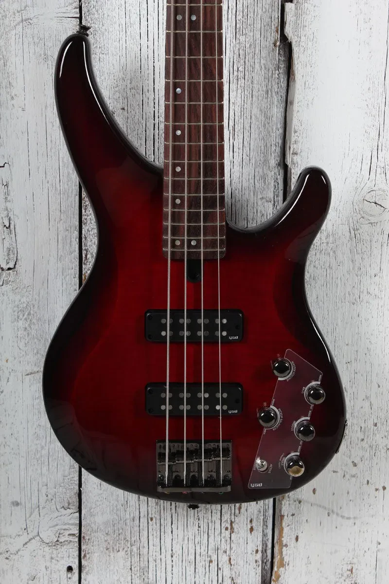 Б/У Бас-гитара Yamaha TRBX604FM 4-String, Flame Maple Top, Dark Red Burst