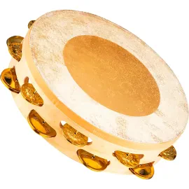 MEINL Artisan Calf Skin Tambourine Dual Rows, Mixed, 10" Solid Brass Jingles