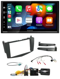 Автомагнитола для Mercedes C‑Class (W204, 2007–2011) Kenwood 2DIN, DAB, USB, Bluetooth
