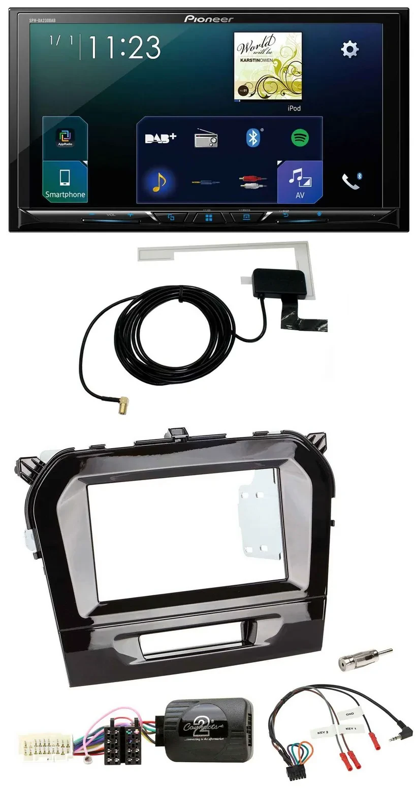 Pioneer 2DIN DAB USB Lenkrad Bluetooth Autoradio für Suzuki Vitara ab 2015