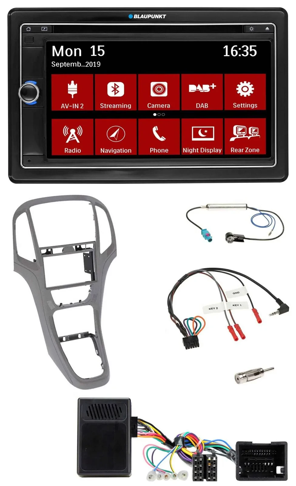 Blaupunkt Lenkrad DAB TMC 2DIN USB Bluetooth Navigation für Opel Astra J ab 2009