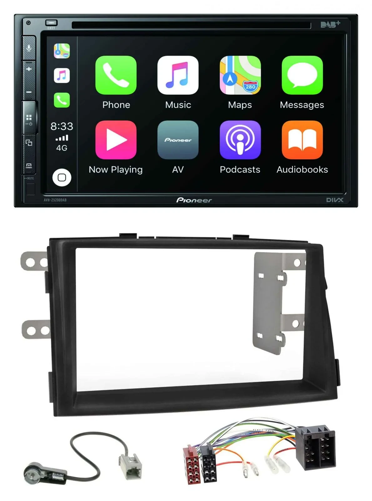 Автомагнитола для Kia Sorento II (2009–2012) Pioneer 2-DIN, DVD, MP3, DAB, Bluetooth, USB