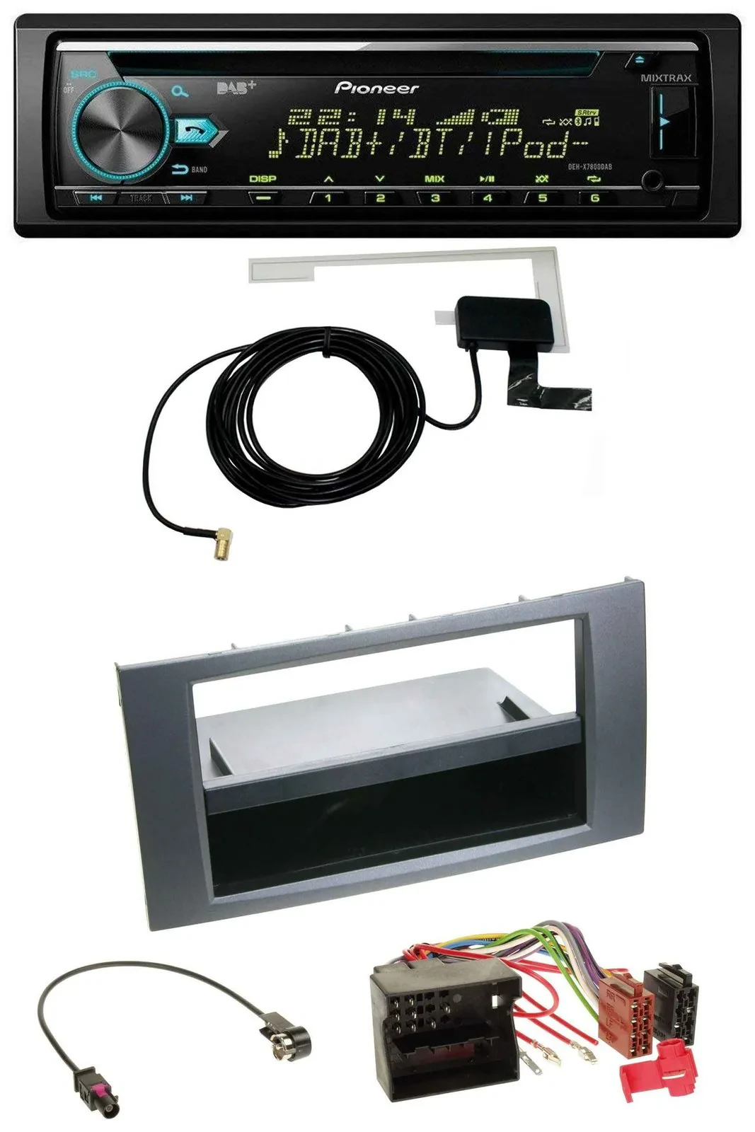 Pioneer MP3 AUX CD USB DAB Autoradio für Ford Fusion Kuga Transit 05-12 anthrazi