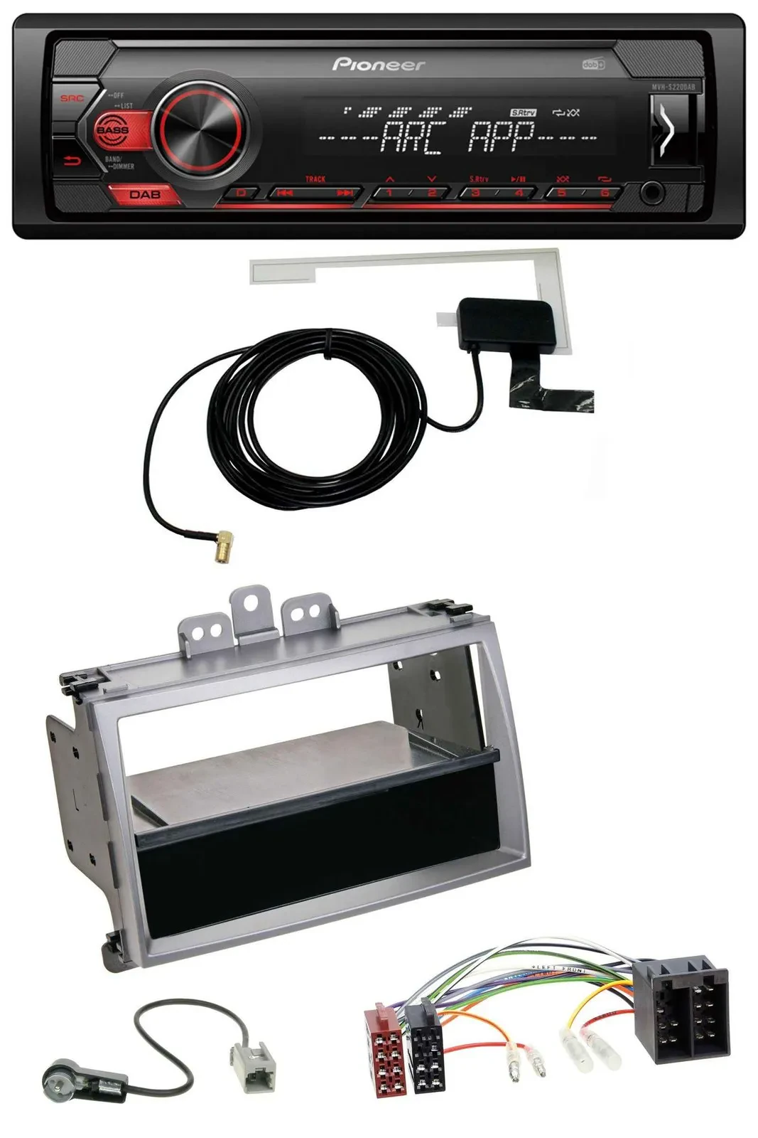 Автомагнитола для Hyundai i20 (2008–2011) Pioneer 1DIN, USB, DAB, MP3, AUX с нишей