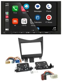 JBL USB 2DIN MP3 Bluetooth AUX Autoradio für Honda Accord 02-08 schwarz