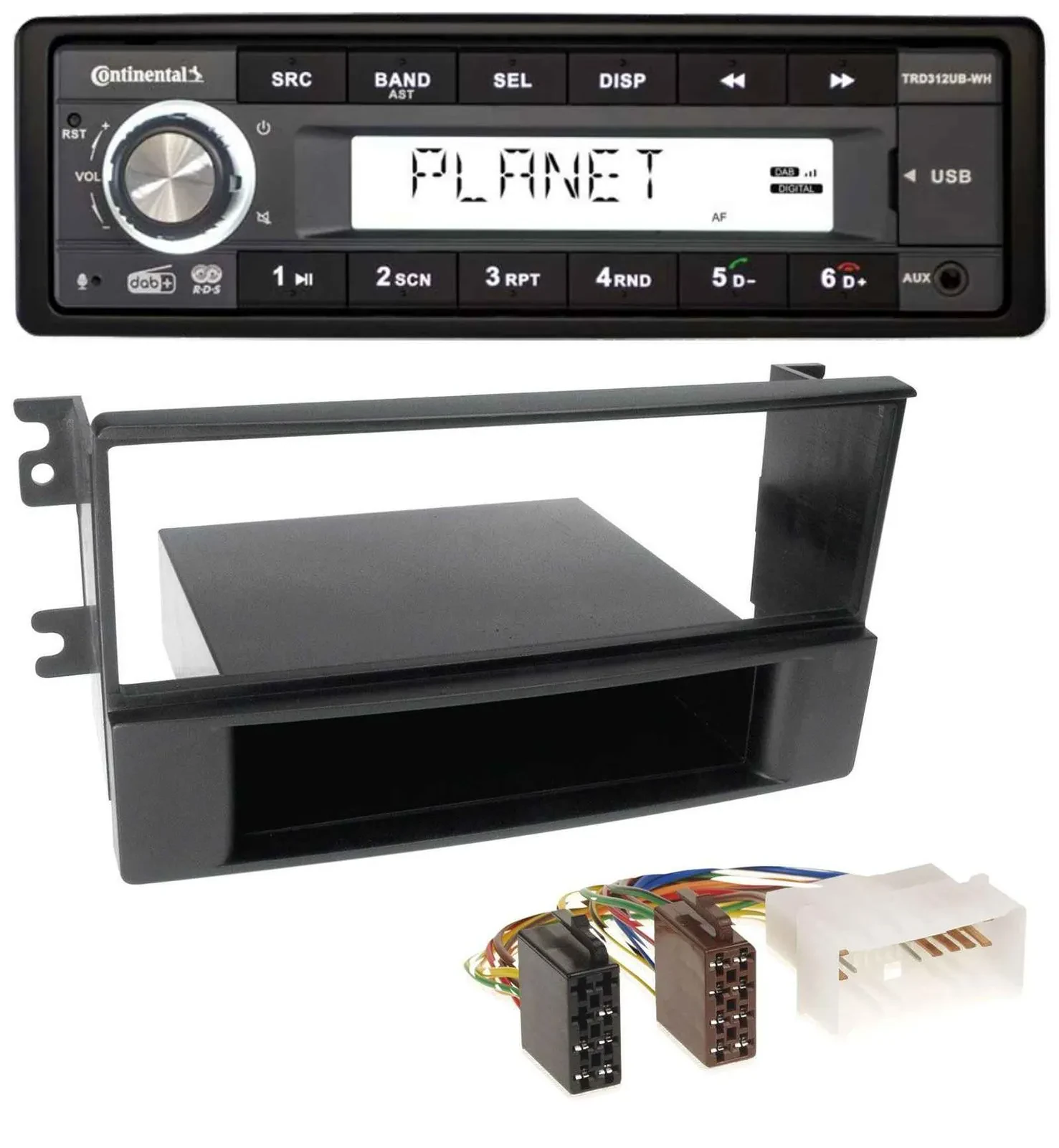 Continental USB 1DIN AUX DAB MP3 Autoradio für Kia Sorento (ab 2006)