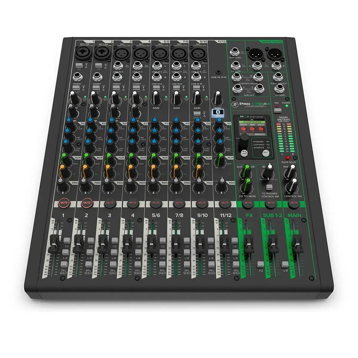 Микшерный пульт Mackie ProFX12v3+ 12-канальный аналоговый с эффектами, USB-записью и Bluetooth