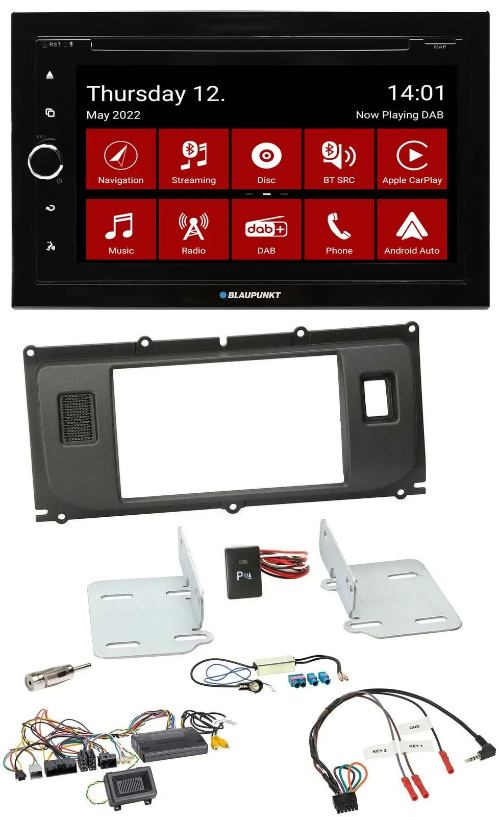 Blaupunkt Lenkrad DVD Bluetooth DAB 2DIN USB Autoradio für Land Rover Evoque ab