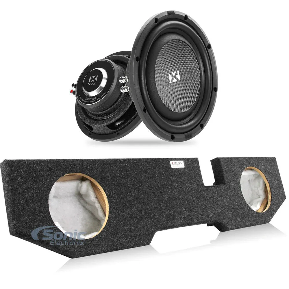 NVX SMW10D4 | Shallow-Mount Subwoofer with Box for Dodge Ram Quad Cab Trucks