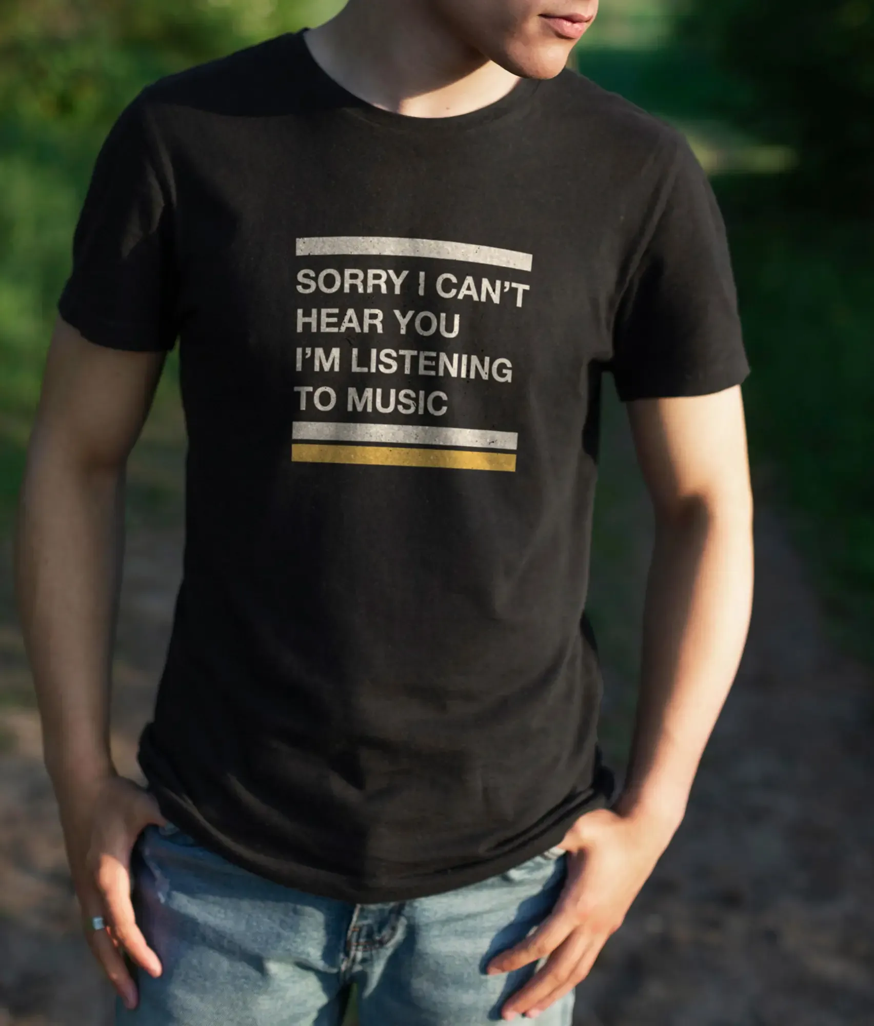 Футболка Popmerch MWS150 "I'm Listening Music" белая, мужская, размер S