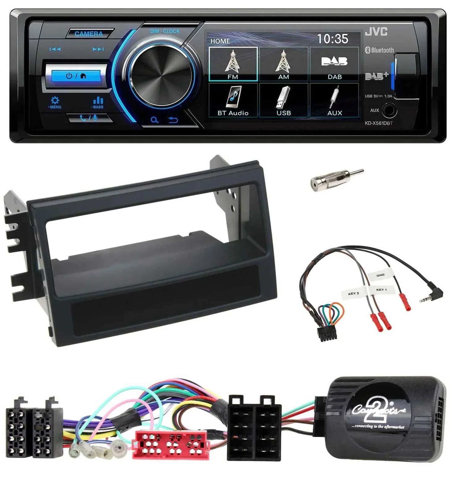 Автомагнитола для Kia Soul (2009–2011) JVC Bluetooth USB DAB, поддержка кнопок на руле