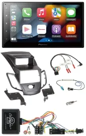 Pioneer DAB Bluetooth 2DIN USB Lenkrad Autoradio für Ford Fiesta 10-13 Display s