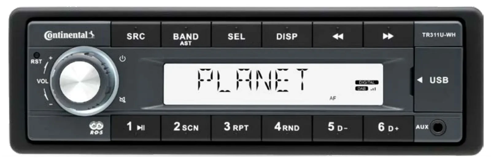 Автомагнитола Continental TR311U-WH MP3, USB, AUX-IN, белый