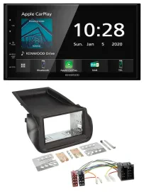 Kenwood Bluetooth MP3 DAB USB 2DIN Autoradio für Citroen Nemo Fiat Fiorino Peuge