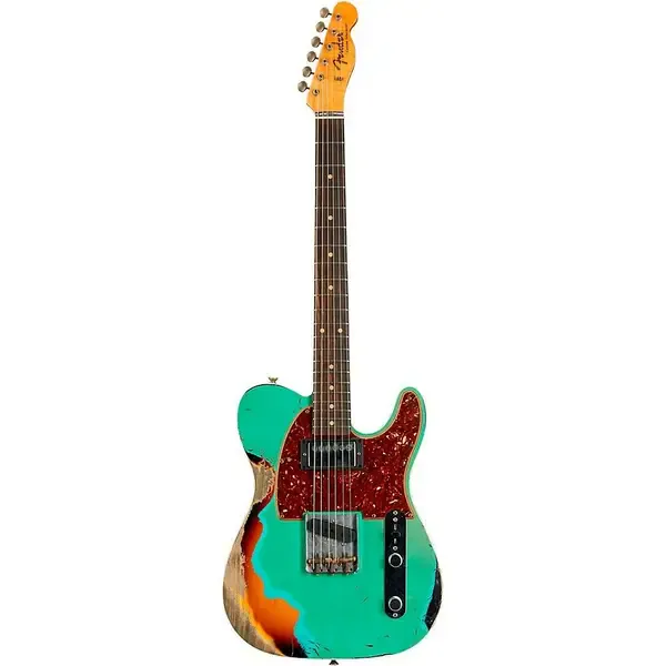 Электрогитара Fender Custom Shop 60s Telecaster HS Limited Edition Heavy Relic Guitar Sea Foam Green/Sunburst