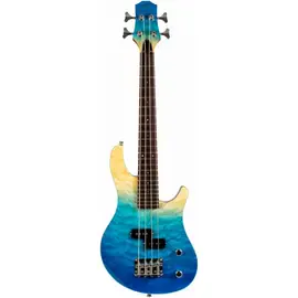 Бас-гитара уменьшенная (бас-укулеле) Flight Mini Bass Transparent Blue