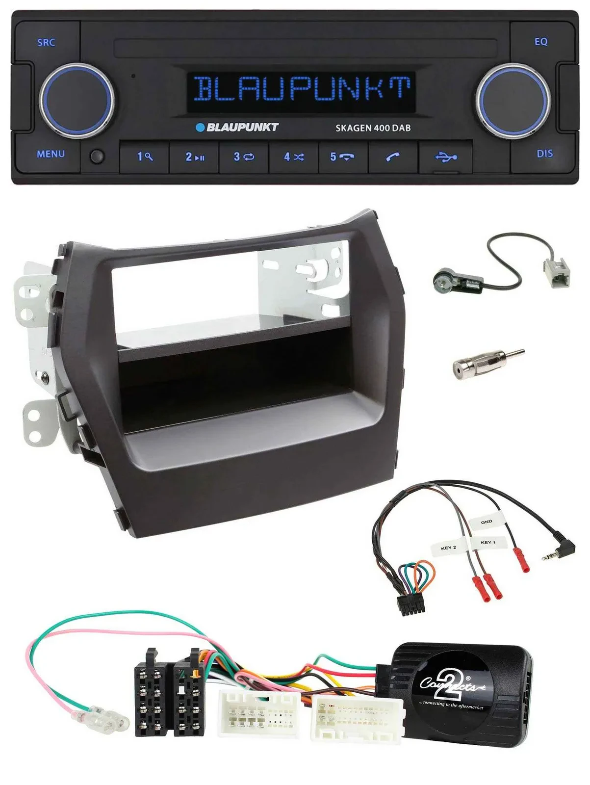 Blaupunkt DAB USB Bluetooth Lenkrad Autoradio für Hyundai Santa Fe ab 2012 schwa