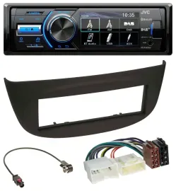 JVC Bluetooth MP3 USB DAB Autoradio für Renault Twingo ab 2012 schwarz