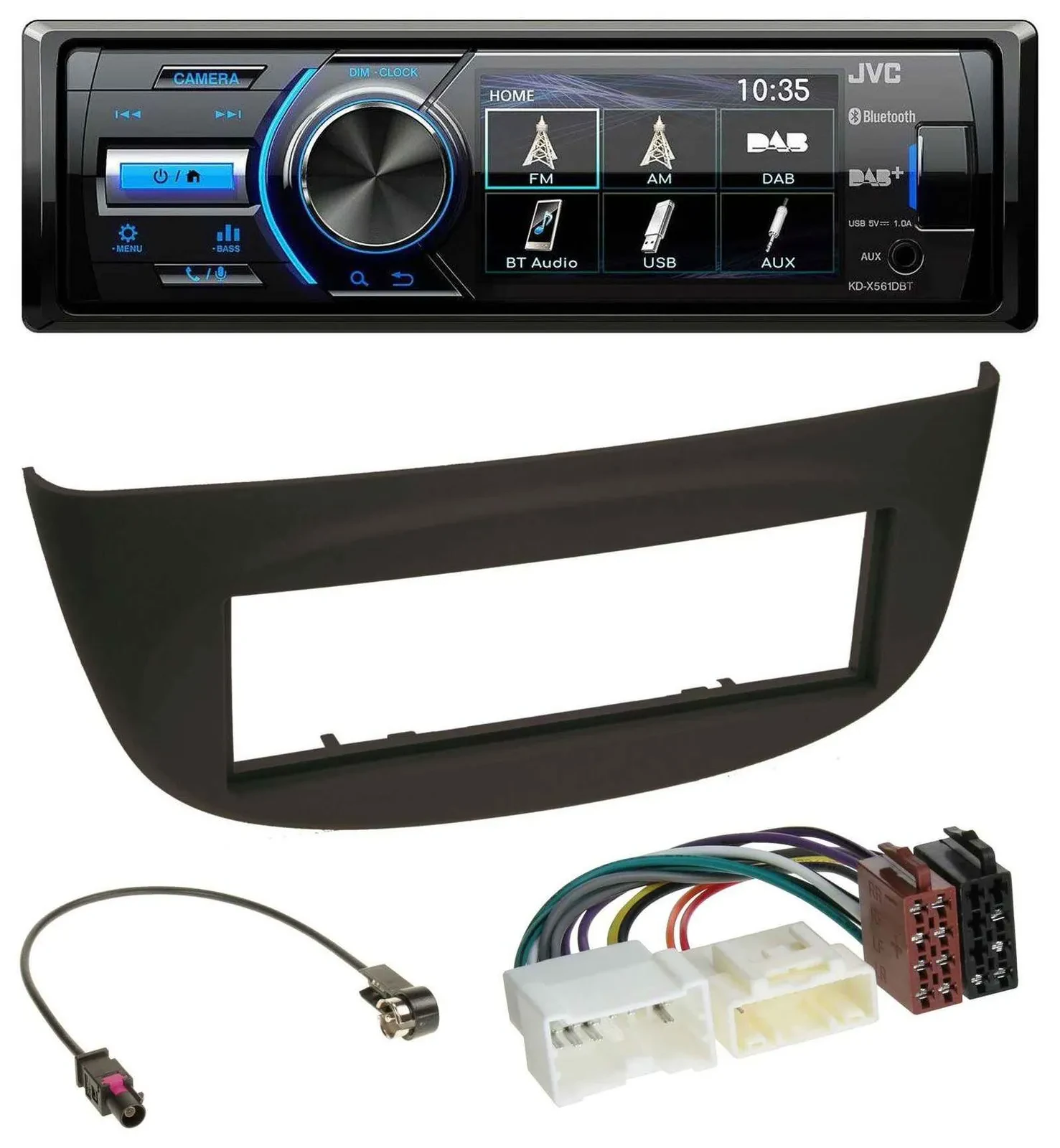 JVC Bluetooth MP3 USB DAB Autoradio für Renault Twingo ab 2012 schwarz