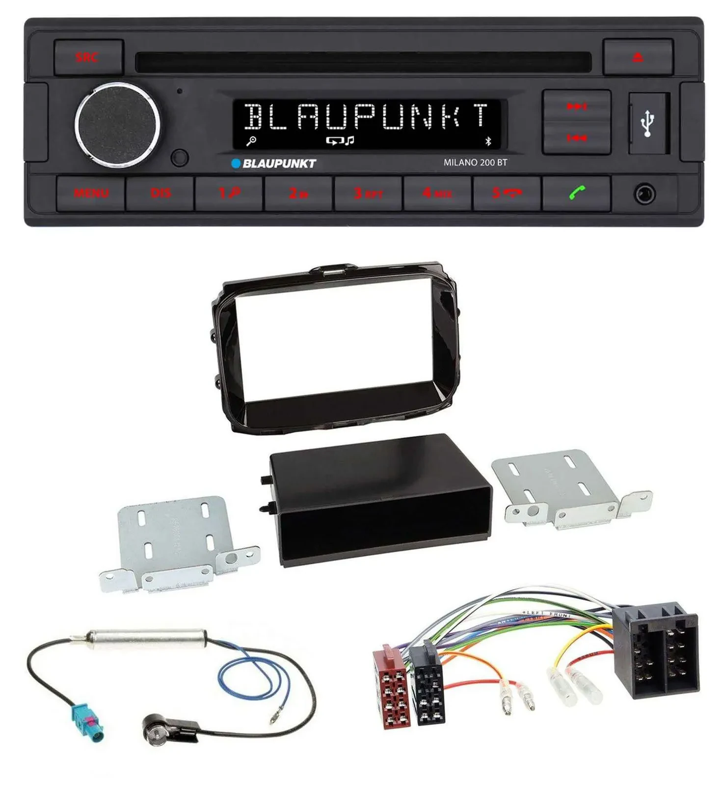Blaupunkt MP3 USB CD Bluetooth AUX Autoradio für Alfa Giulietta ab 2013 ISO pian