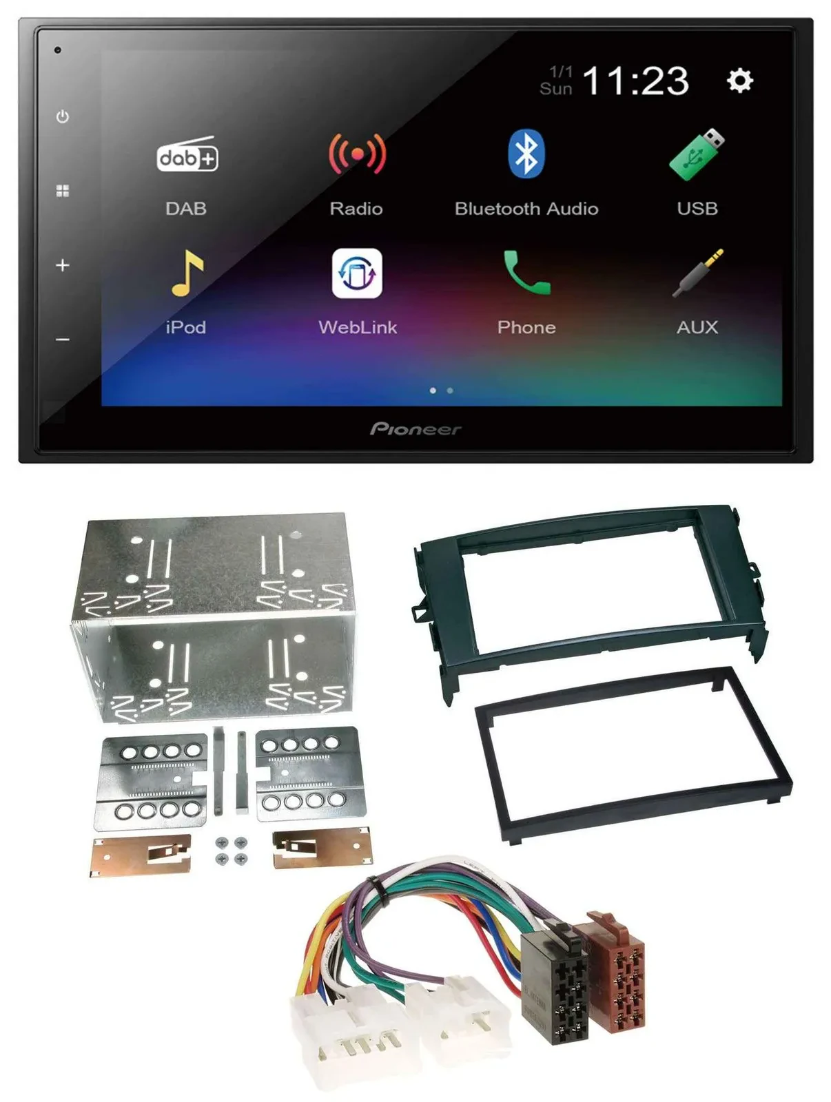 Pioneer USB Bluetooth DAB 2DIN MP3 Autoradio für Toyota Auris 07-12 schwarz