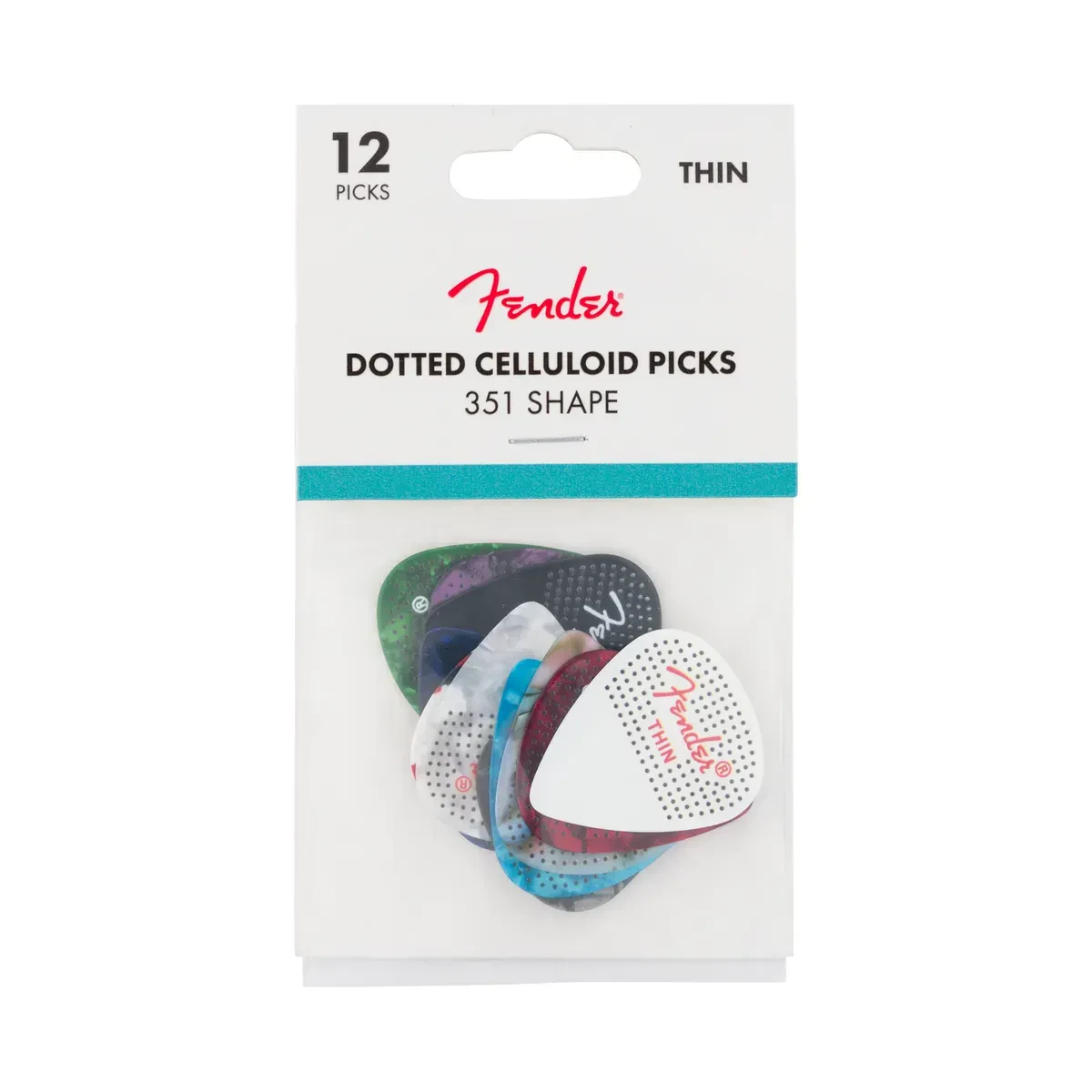 Медиаторы Fender 198-0200-100 Dotted Celluloid 351 Thin (12 штук)