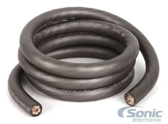 NVX XW0GR5 5 ft. Gray EnvyFlex 1/0-Gauge Power/Ground Wire Cable