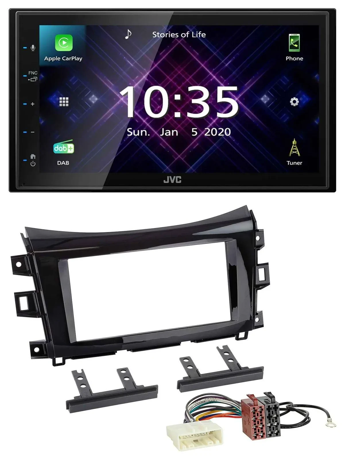 JVC DAB 2DIN MP3 Bluetooth USB Autoradio für Nissan Navara (ab 16)