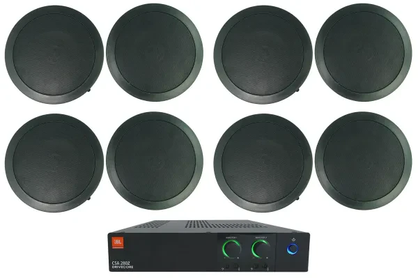 Потолочная акустика JBL CC65T Black с усилителем (8 штук)
