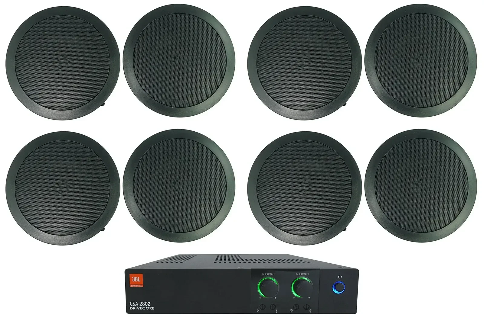 Потолочная акустика JBL CC65T Black с усилителем (8 штук)