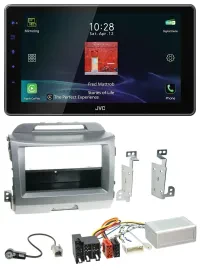 JVC DAB Lenkrad Bluetooth USB Autoradio für Kia Sportage 3 10-15 Navi silber