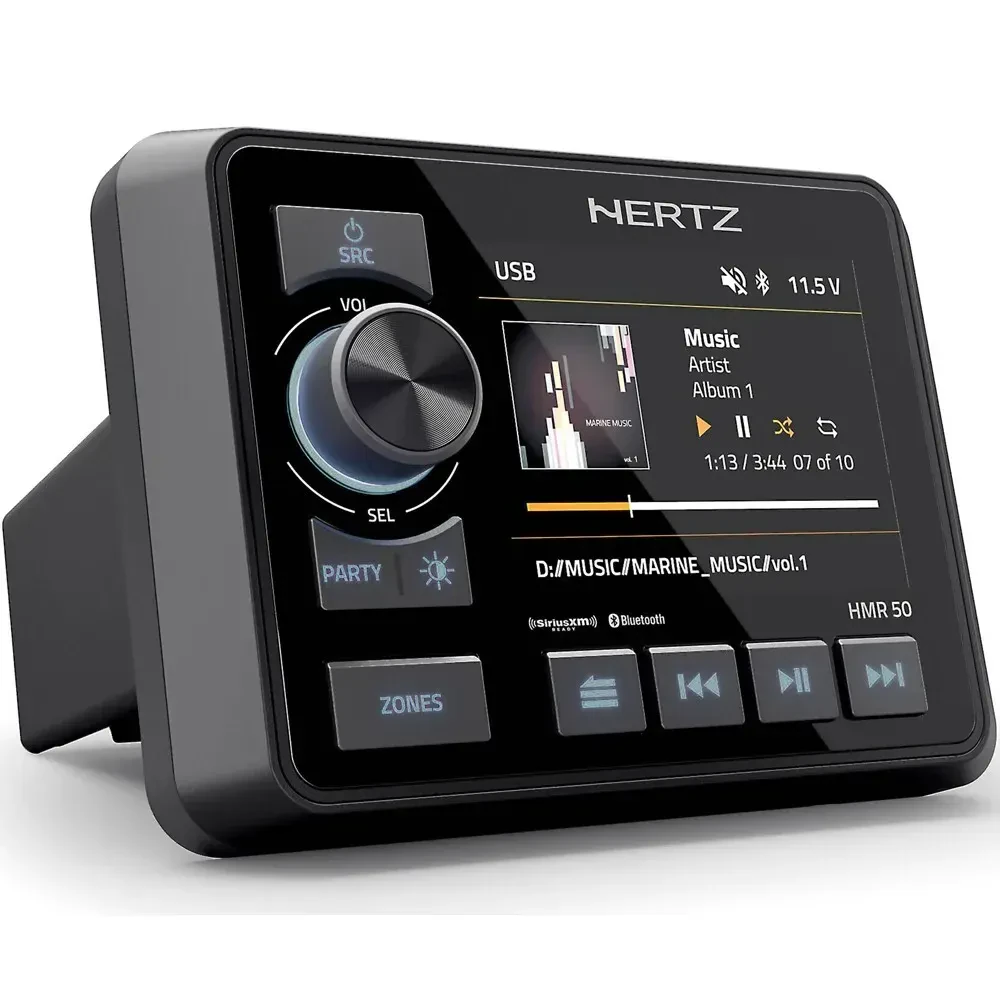 Медиаплеер Hertz HMR 50 3.5" цветной дисплей, 3 зоны, монтаж Gauge Mount