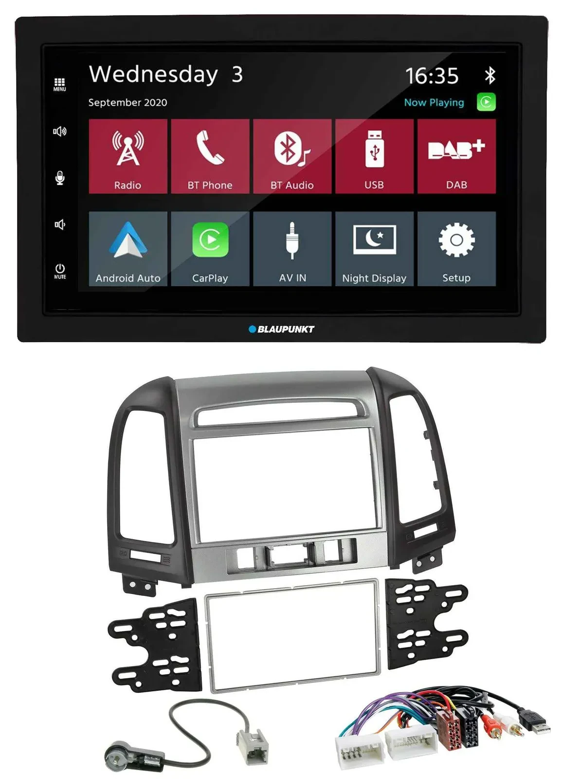 Blaupunkt DAB Bluetooth USB MP3 2DIN Autoradio für Hyundai Santa Fe USB AUX 3 Sc