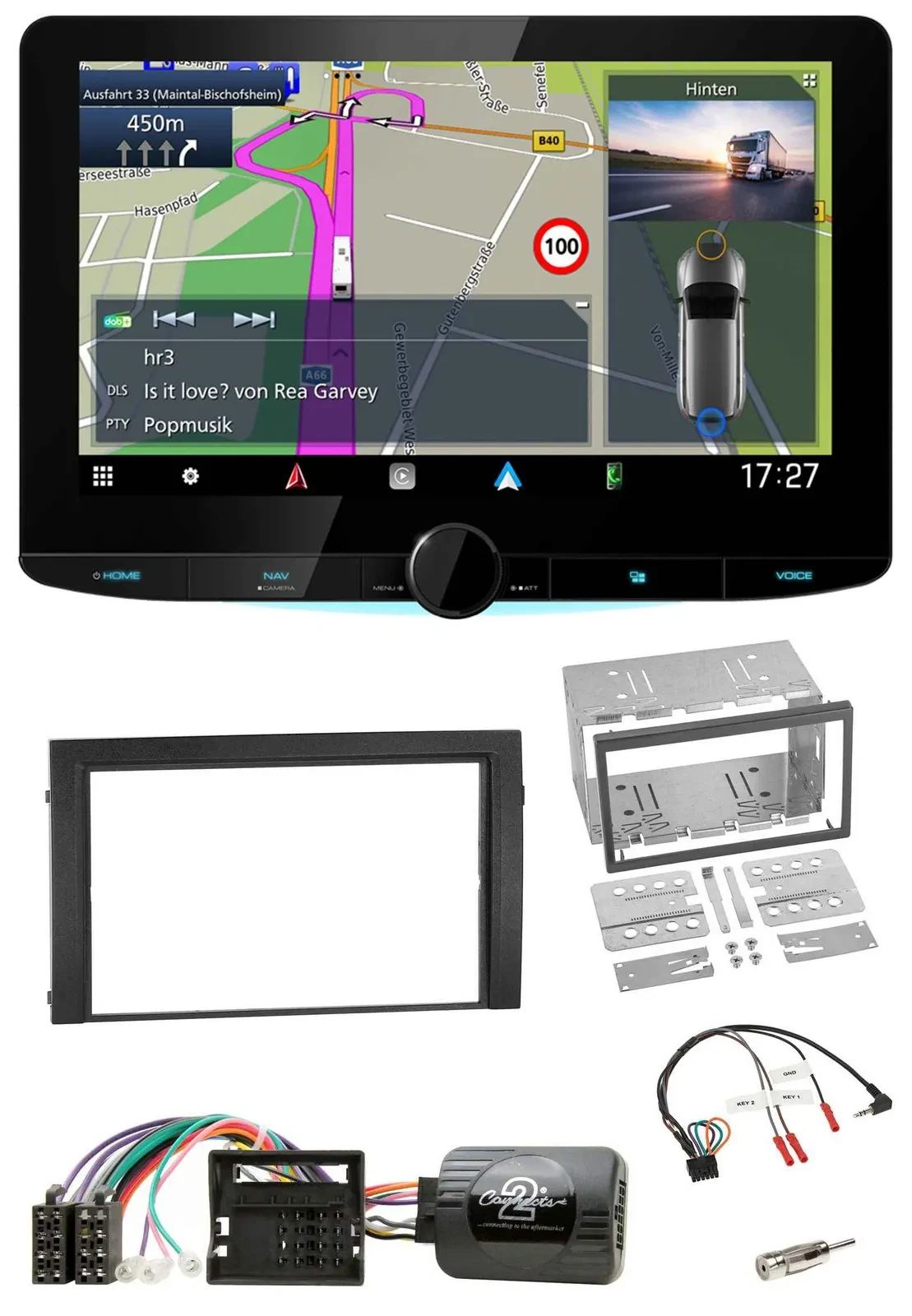 Kenwood Bluetooth DAB TMC 2DIN Lenkrad USB Navigation für Skoda Fabia 6Y 2004-20