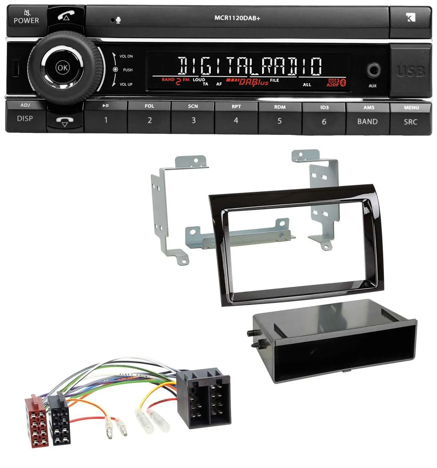 Kienzle Bluetooth MP3 USB DAB Autoradio für Fiat Ducato Citroen Jumper 06-11 pia