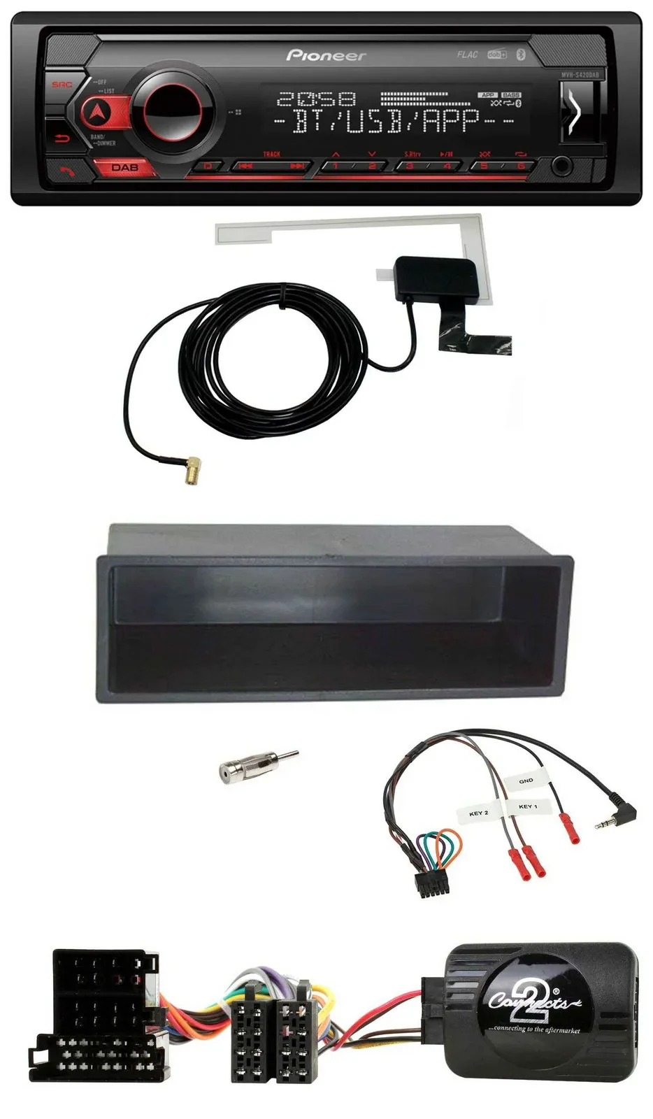 Pioneer DAB USB Lenkrad Bluetooth Autoradio für VW Passat Golf IV Polo schwarz