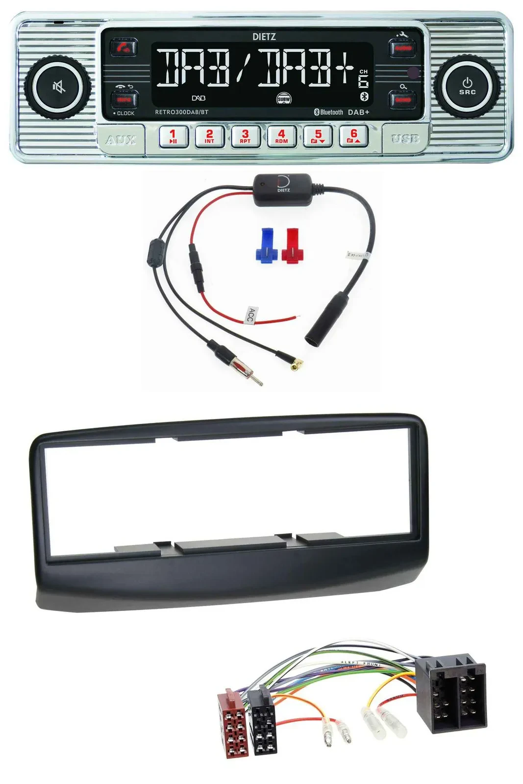 Dietz DAB USB MP3 Bluetooth Autoradio für Fiat Multipla 186 Facelift 2006-2010