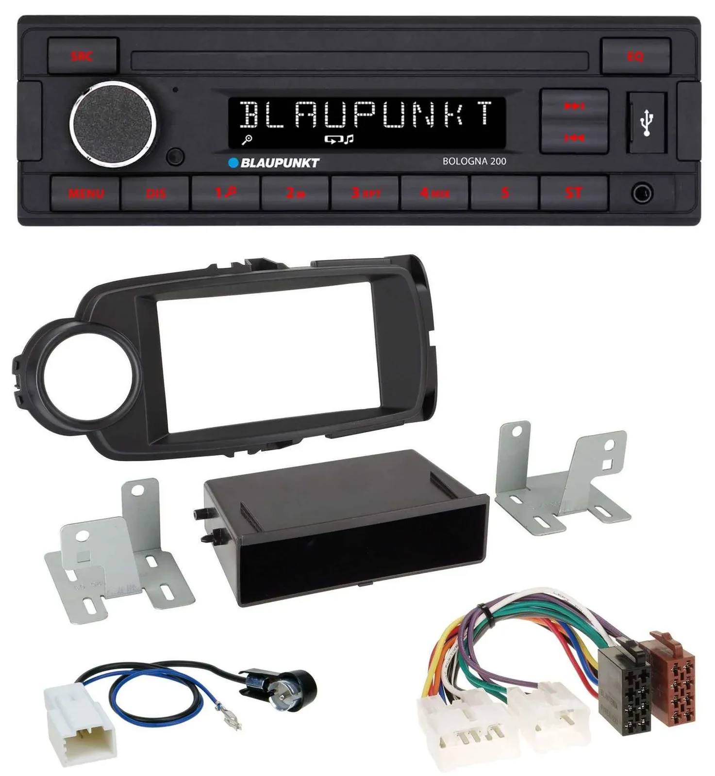 Blaupunkt MP3 AUX USB 1DIN Autoradio für Toyota Yaris (11-14) - schwarz
