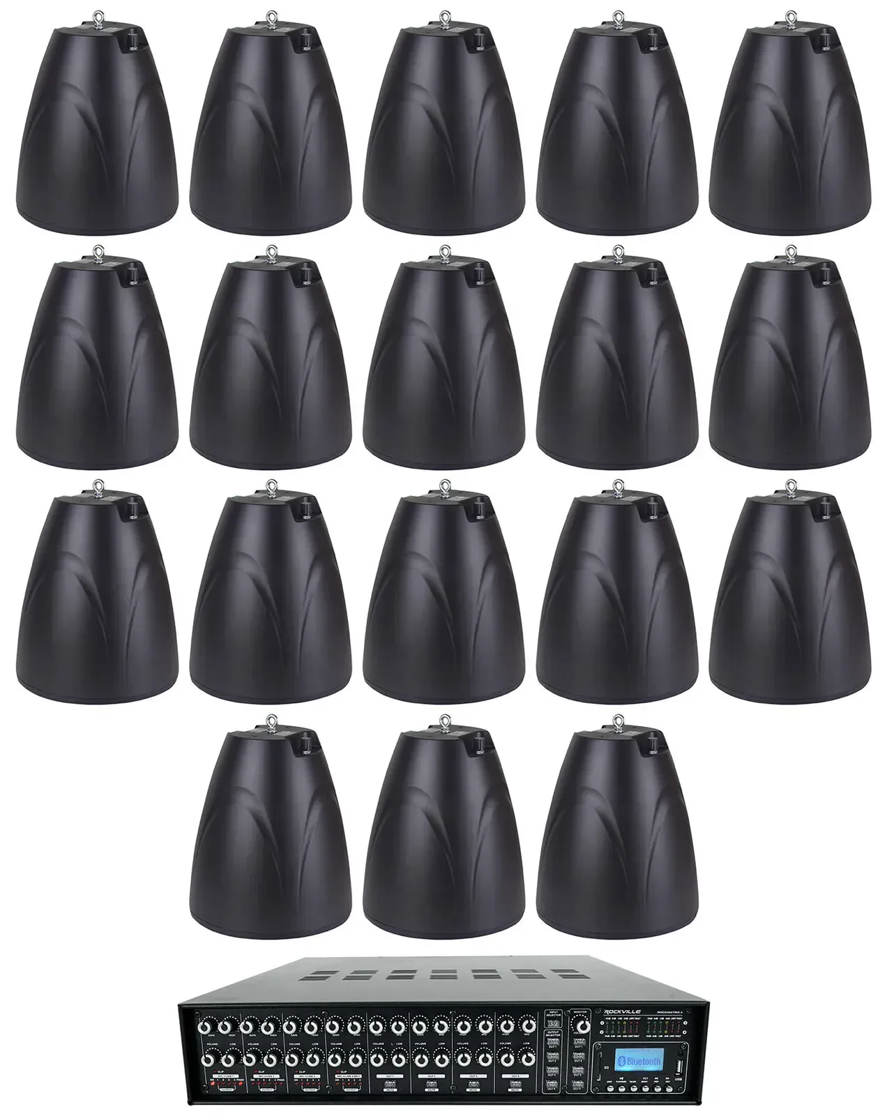 Потолочная акустика Rockville ROCK MATRIX 4+(18) PEN-65T Black с усилителем (18 штук)