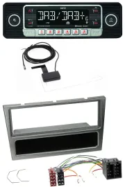Dietz DAB Bluetooth USB MP3 Autoradio für Opel Corsa C ISO 2000-2004 aluminium