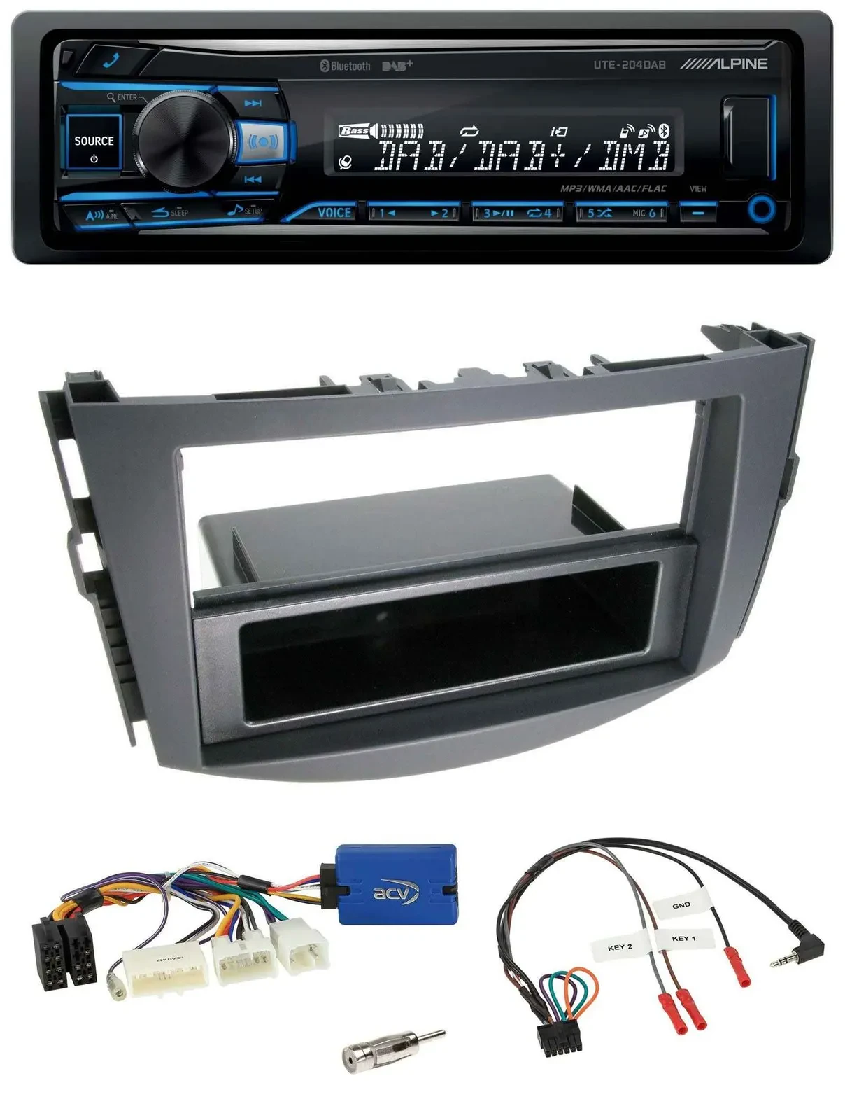 Автомагнитола для Toyota RAV4 2011–2013 Alpine USB, Bluetooth, DAB, поддержка кнопок на руле